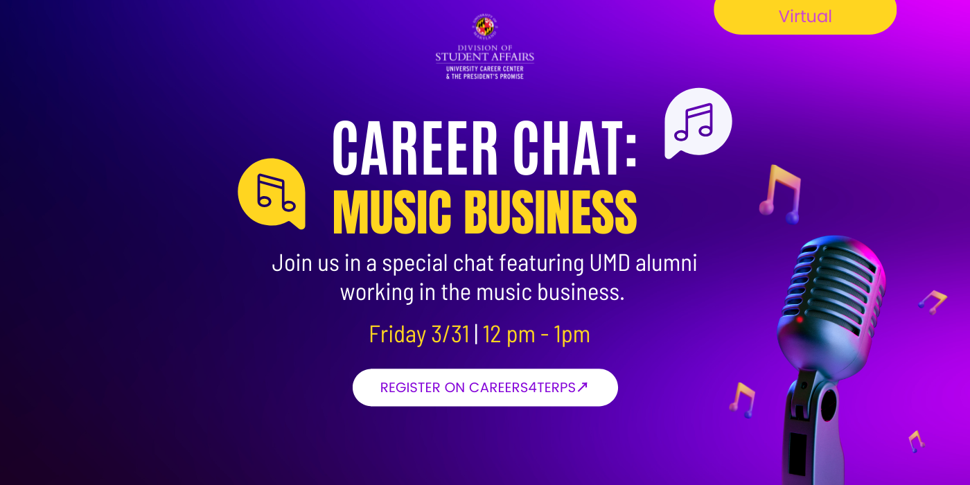 A promotional image for the Career Chat Music Business event. 