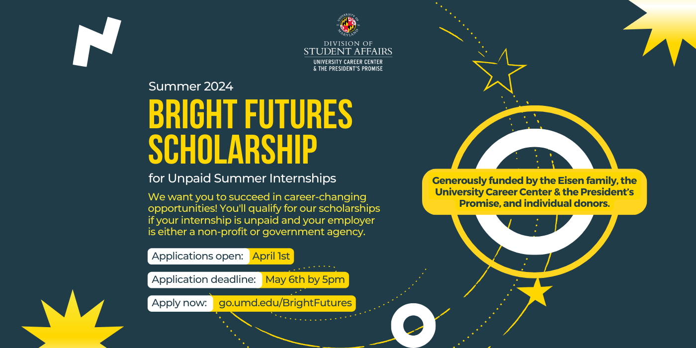 a promotional image for the bright future scholarship featuring a student testimonial.
